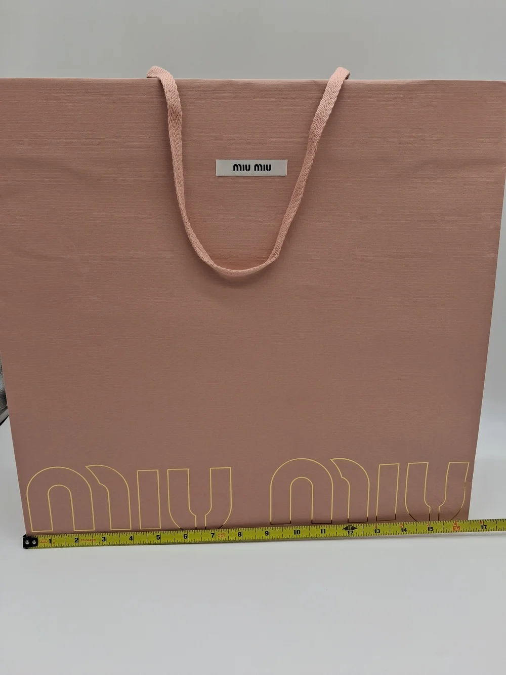 MIU MIU Large Pink Luxury Shopping Gift Bag Gold Logo Designer Packaging EUC